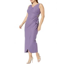 Womens Alex Evenings Long Slimming Sleeveless Sheath Dress