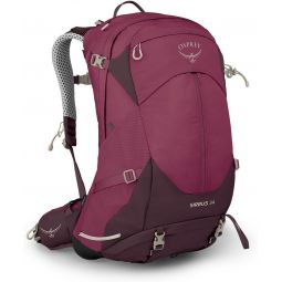 Osprey Sirrus 34L Womeninchs Hiking Backpack, Elderberry Purple/Chiru Tan