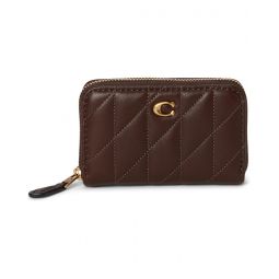 COACH Small Zip Around Card Case with Pillow Quilting