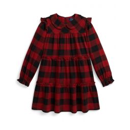 Polo Ralph Lauren Kids Buffalo Check Ruffled Cotton Twill Dress (Toddler/Little Kid)