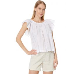Womens Lilla P Shirred Short Sleeve Raglan Top