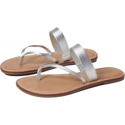 Bernardo Leia - Flats for Women - Leather Upper - Lightly Padded Insole - Open Toe - Man-Made Outsole