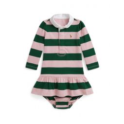 Polo Ralph Lauren Kids Striped Cotton Rugby Dress & Bloomer (Infant)