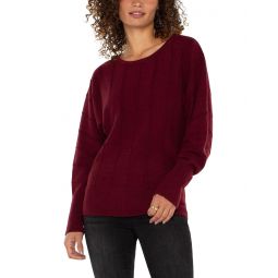 Womens Liverpool Los Angeles Long Sleeve Boat Neck Dolman Sleeve Sweater