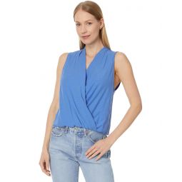 Womens Lilla P Sleeveless Faux Wrap