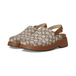 Womens COACH Sculpted C Platform Clog In Signature Textile Jacquard