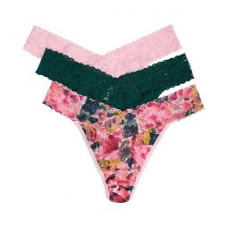 Womens Hanky Panky Signature Lace Original Rise Thong 3-Pack