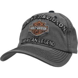 Harley-Davidson Meninchs Embroidered Bar & Shield Baseball Cap, Charcoal