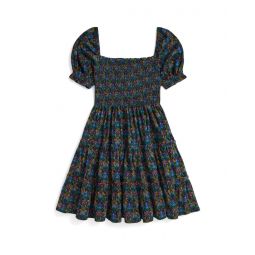 Polo Ralph Lauren Kids Floral Smocked Cotton Jersey Dress (Big Kid)