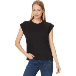 Womens Lilla P Boxy Cuffed Sleeve Crewneck