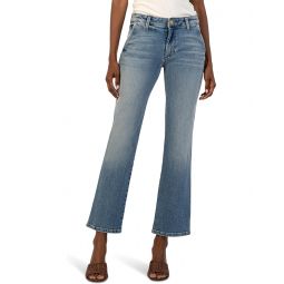 Womens KUT from the Kloth Kelsey Mid Rise Ankle Flare Regular Hem Slash Pocket In Decreased