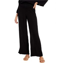 Womens Michael Stars Smocked Wide Leg Pants