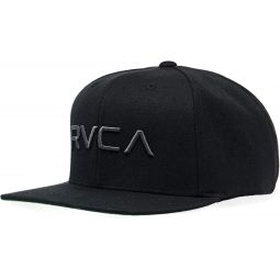 RVCA Meninchs Twill Snapback Hat, Black/Charcoal, One Size