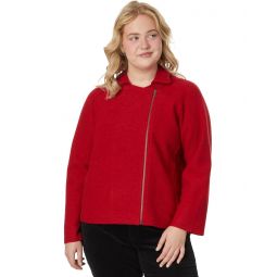 Womens Eileen Fisher Plus SizeMotorcycle Jacket With Zip Front
