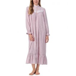 Womens Eileen West Cotton Rayon Flannel Long Sleeve High Neck Ballet Gown
