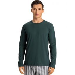 Mens Hanro Living Long Sleeve Crew Neck Shirt
