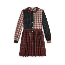Polo Ralph Lauren Kids Plaid Cotton Poplin Shirtdress (Big Kid)