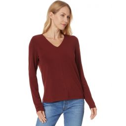 Womens Eileen Fisher V-Neck Top With Long Sleeve