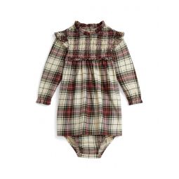 Polo Ralph Lauren Kids Plaid Cotton Jersey Dress & Bloomer (Infant)