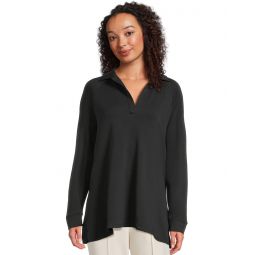 Womens Eileen Fisher Plus Size Classic Collar Raglan Sleeve Top