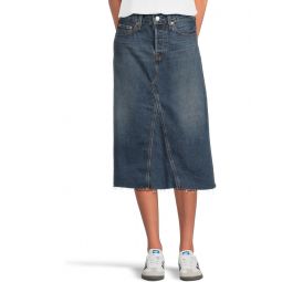 Womens Levis Premium HR A-Line Deconstructed Midi Skirt