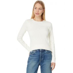 Womens Lilla P Long Sleeve Raw Edge Crew