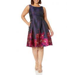 Womens Adrianna Papell Border Jacquard Dress