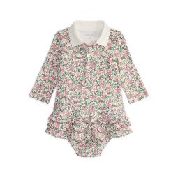Polo Ralph Lauren Kids Floral Soft Cotton Polo Dress & Bloomer (Infant)