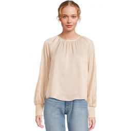 Womens Michael Stars Fabi Smocked Sleeve Top
