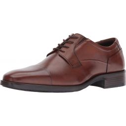 Johnston & Murphy Lancaster Dress Cap Toe Oxford Work Shoes - Leather Construction - Instep Goring