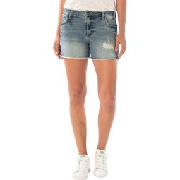 Womens KUT from the Kloth Gidget High-Rise Fray Jean Shorts