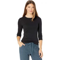 Womens Lilla P 1x1 Rib 3/4 Sleeve Crewneck Tee