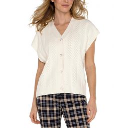 Womens Liverpool Los Angeles Sleeveless Cardigan Button Front Sweater Vest