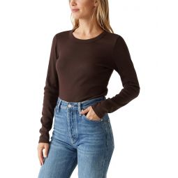 Womens Michael Stars Zola Long Sleeve Crew Tee