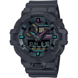 G-Shock Casio GA-700 Series Analog-Digital Multi-Color Black Resin Watch 57.5mm - GA700MF-1A