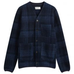 Universal Works MOH Check Fleece Cardigan 33706-NVY