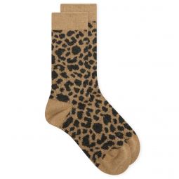 RoToTo Leopard Pattern Merino Sock R1627-BGC