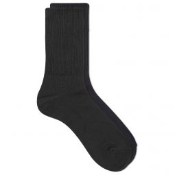 RoToTo Organic Daily Ribbed Crew Sock   3 Pack R1427-BLK