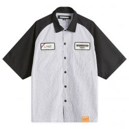 Neighborhood Classic Stripe Short Sleeve Work Shirt 251TSNH-SHM04-BLK