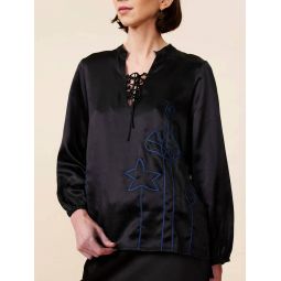 hudson silk popover in coal
