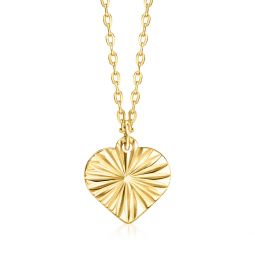 canaria italian 10kt yellow gold diamond-cut heart necklace
