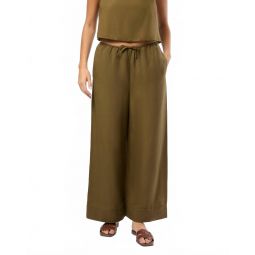 air linen drawstring pant in olive