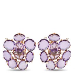 18k rose gold 0.28ct diamond and amethyst earrings 200533