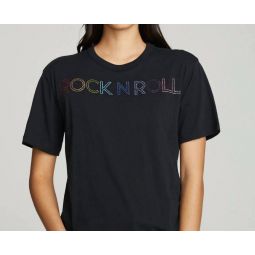 rock diamonds tee in black