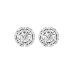 silver 0.09 ct. tw. diamond earrings
