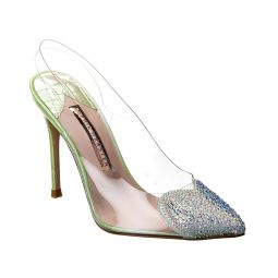amora vinyl & croc-embossed leather slingback pump