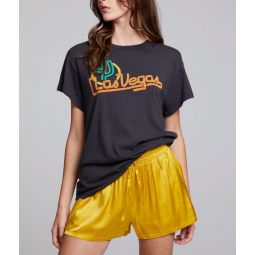 jersey short sleeve crew las vegas top in black