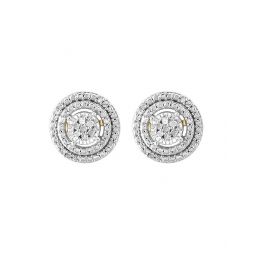 gold over silver 0.09 ct. tw. diamond earrings