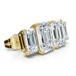 certified 1 1/2ct emerald cut two stone diamond earrings 14k gold lab grown