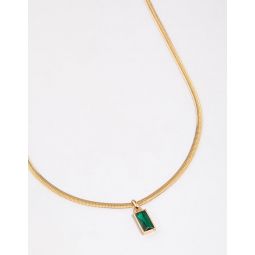 gold plated classic cubic zirconia baguette necklace